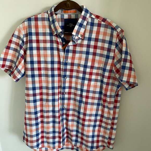 BNWOT DARIO BELTRAN CLASSIC FIT MEN'S SHIRT PLAID SHORT SLEEVES POCKET SIZE XL/5 - Picture 1 of 5